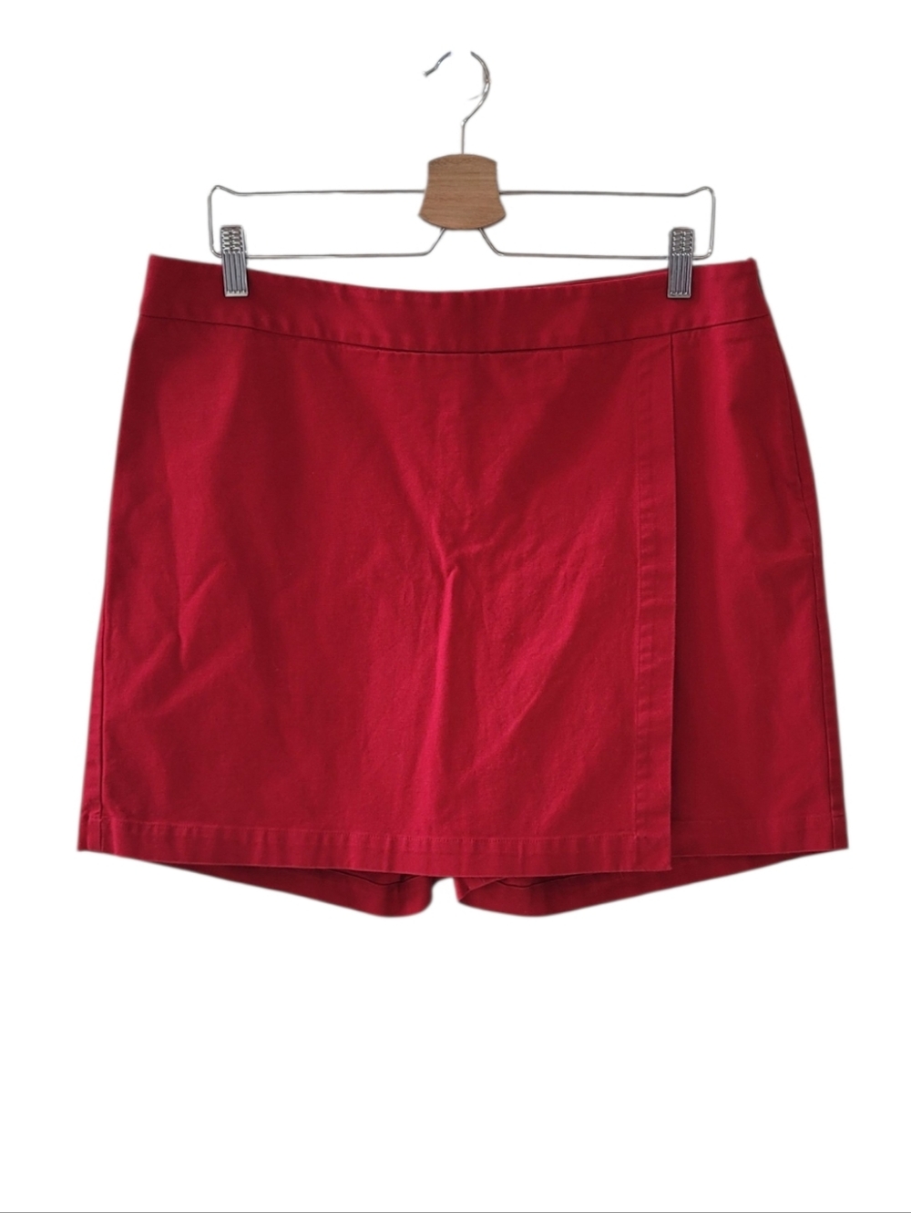TALBOTS Red Side Zip Wrap Front Skort Shorts Size 14